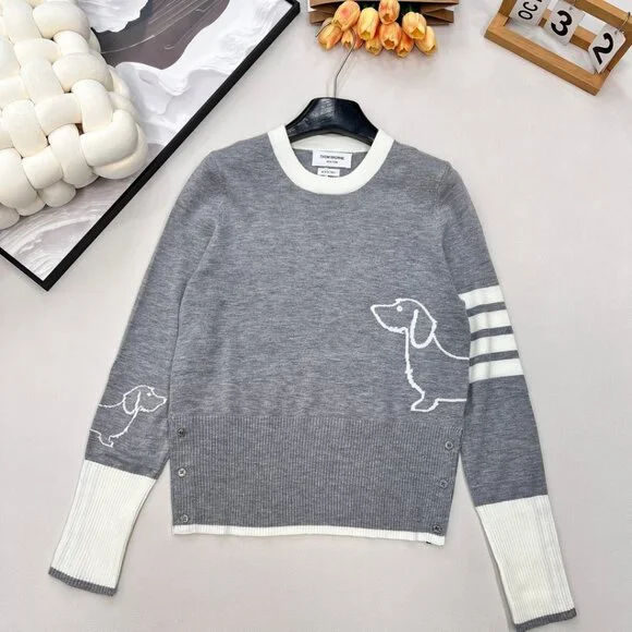 THOM BROWNE Knitted Wool Pullover Sweater - Picture 1 of 10